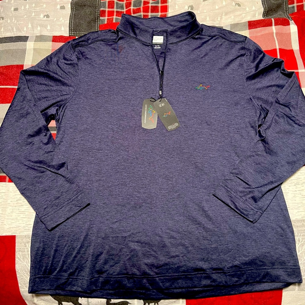 Greg Norman Men’s Quarter Zip Heather Navy Sz. XL